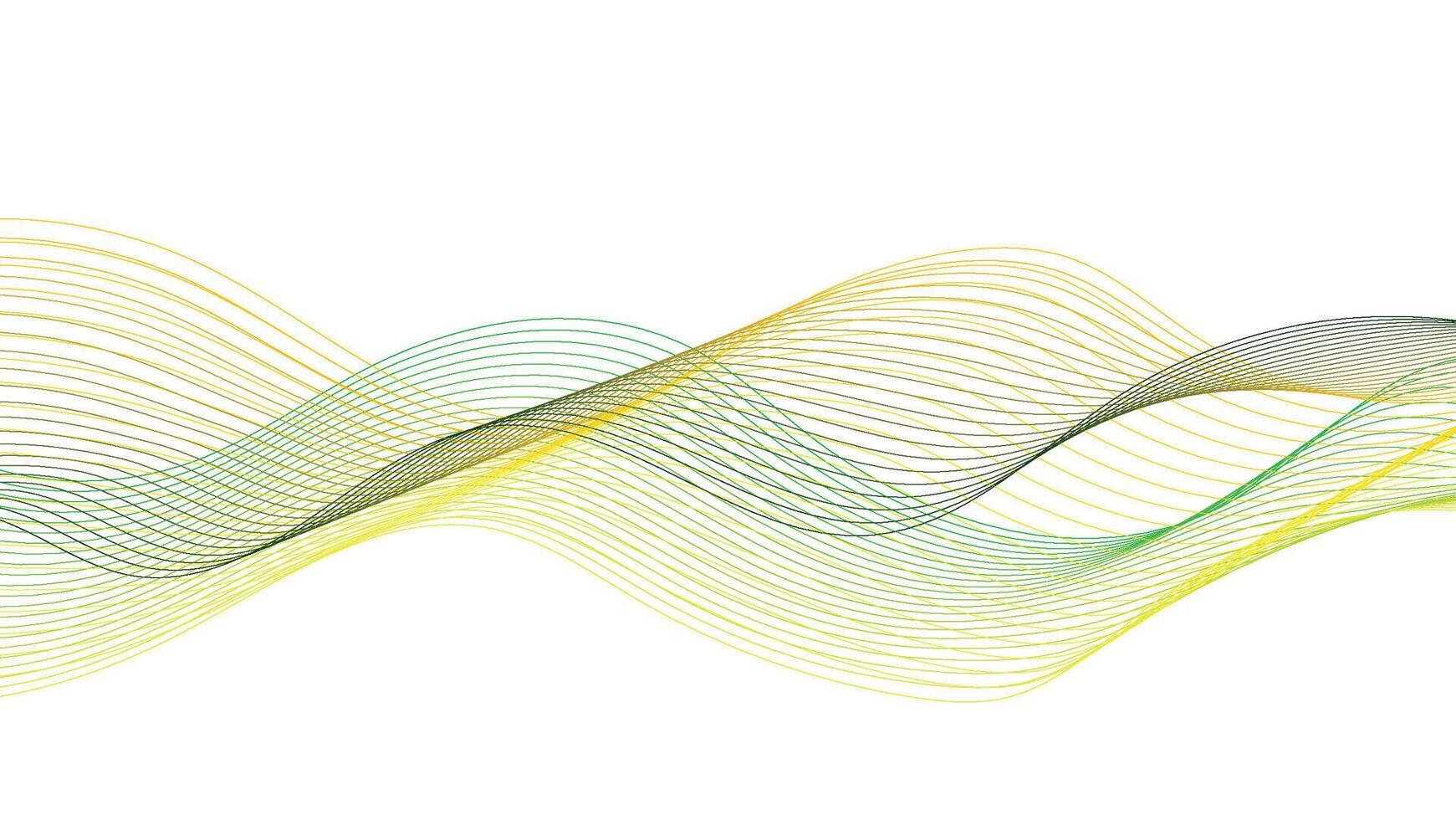 Abstract Flowing Wave Lines in Blue, Green, and Yellow Tones vector