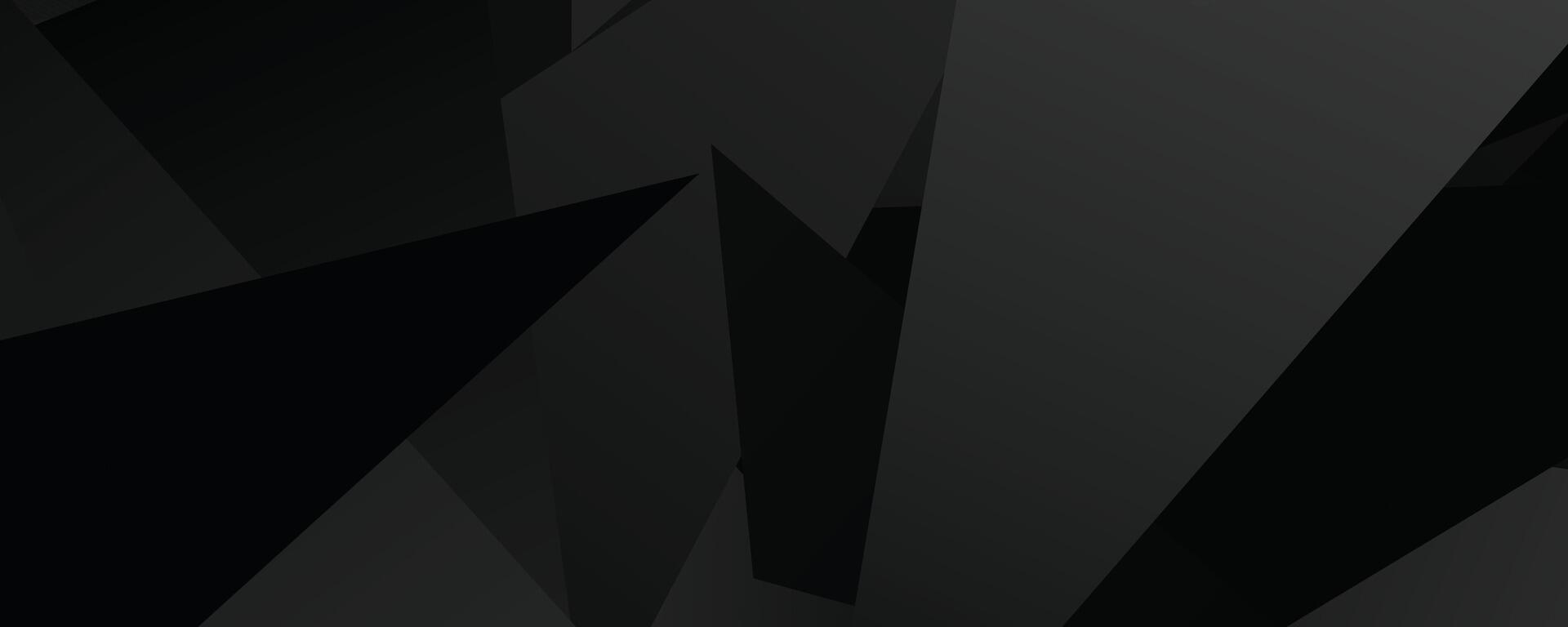Abstract geometric black shapes with sharp edges and shadows vector