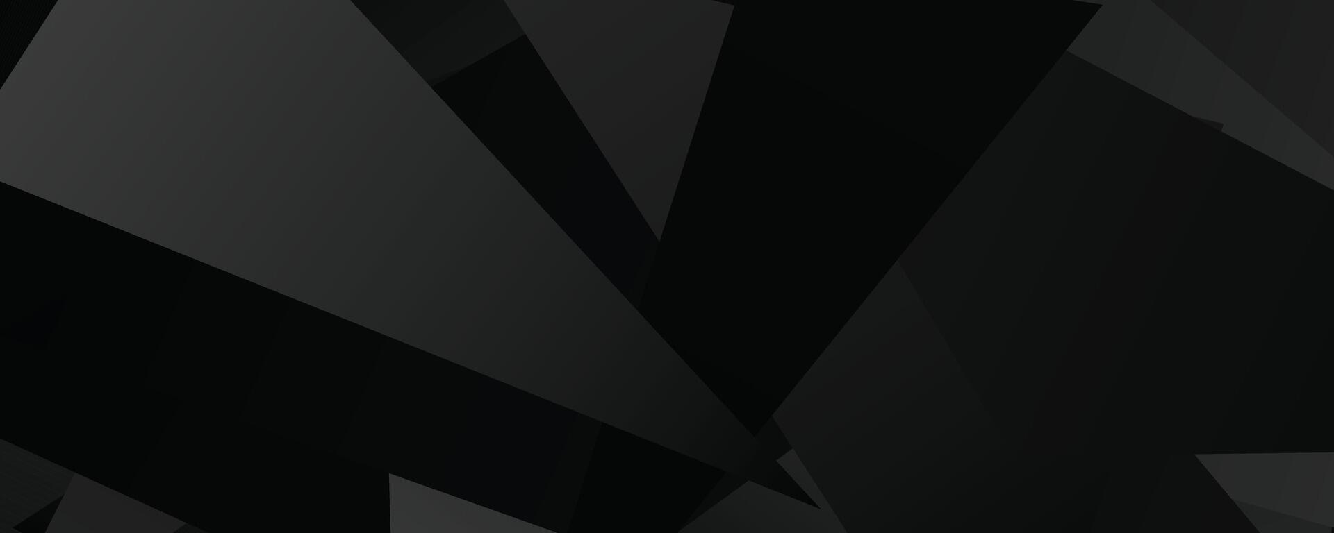 Abstract geometric shapes in dark minimalist design with sharp edges and depth vector