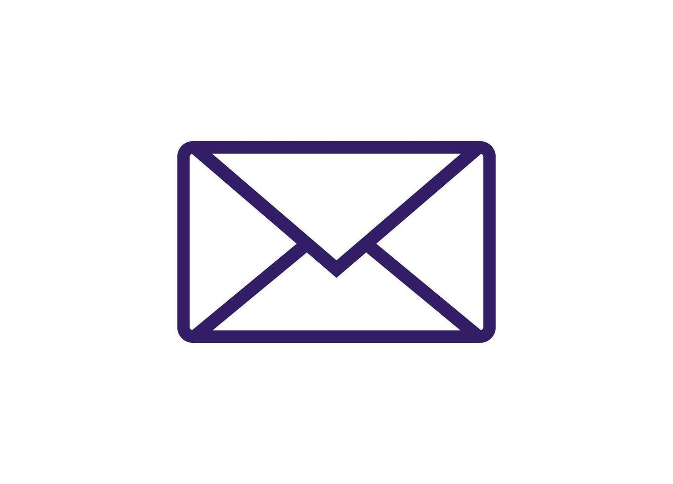 Simple closed envelope icon in dark blue outlined style symbolizing communication and messaging vector