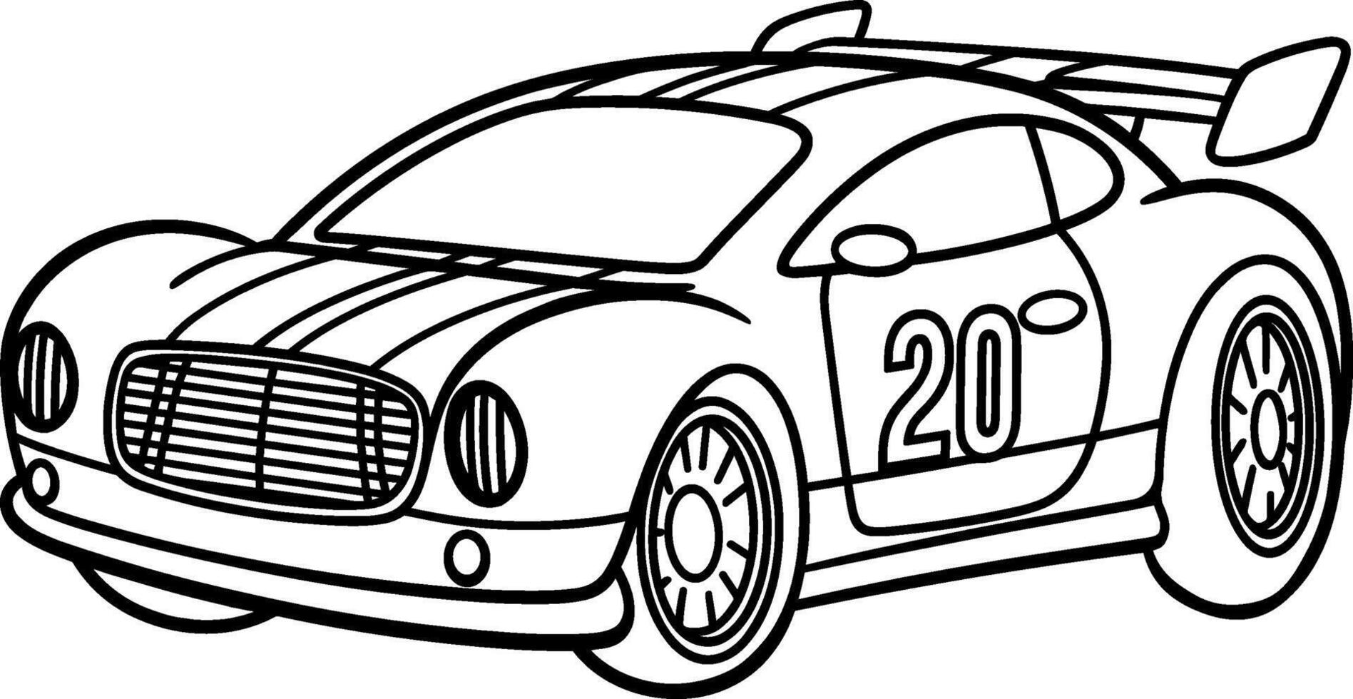 Race Car Side View Line Drawing vector