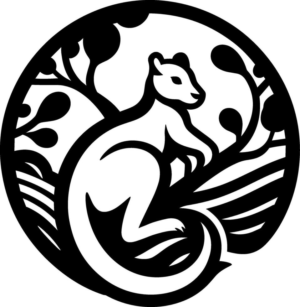 Tree Kangaroo Silhouette Clipart vector