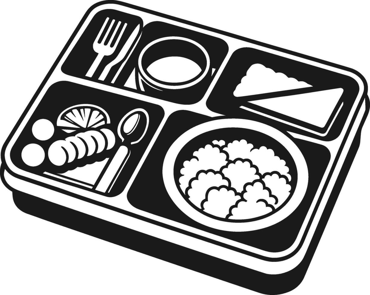Lunch Tray with Divided Meal Compartments vector