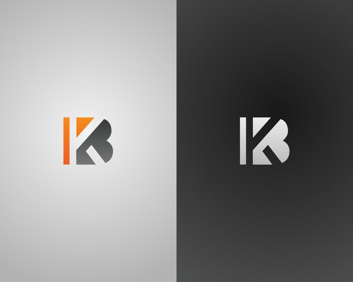 Letter KB initial logo design template. vector