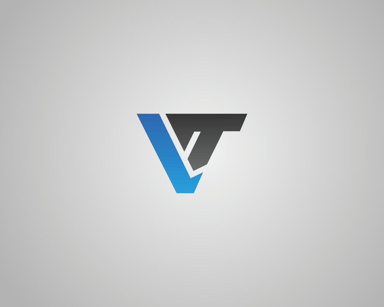 Letter VT or TV triangle logo design icon concept template. vector