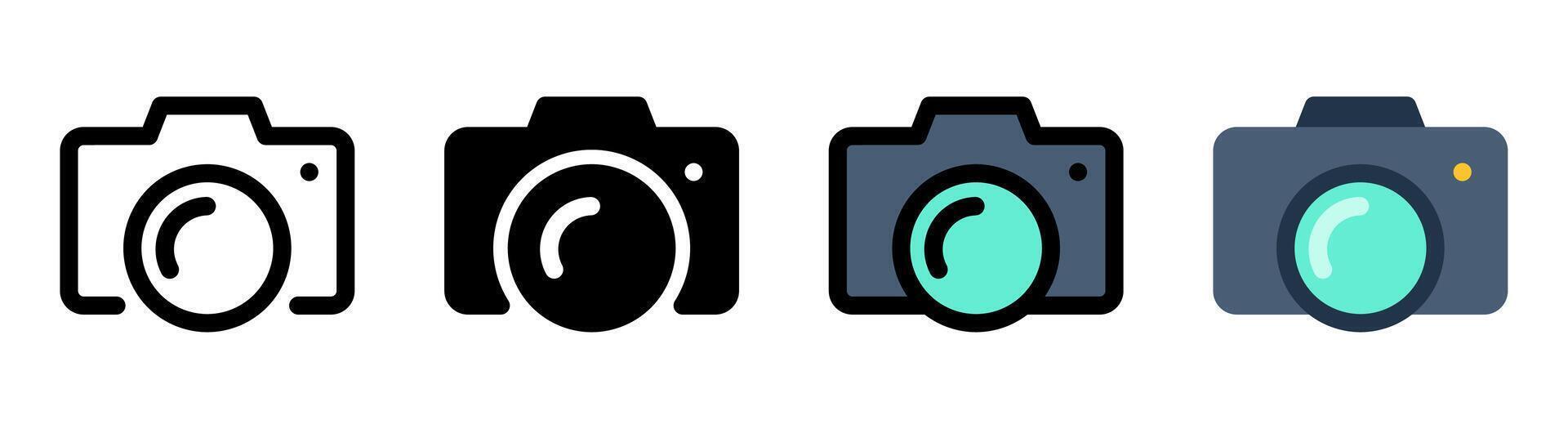 Modern camera icon with simple and elegant design. Ideal for photography, media and capture applications. vector