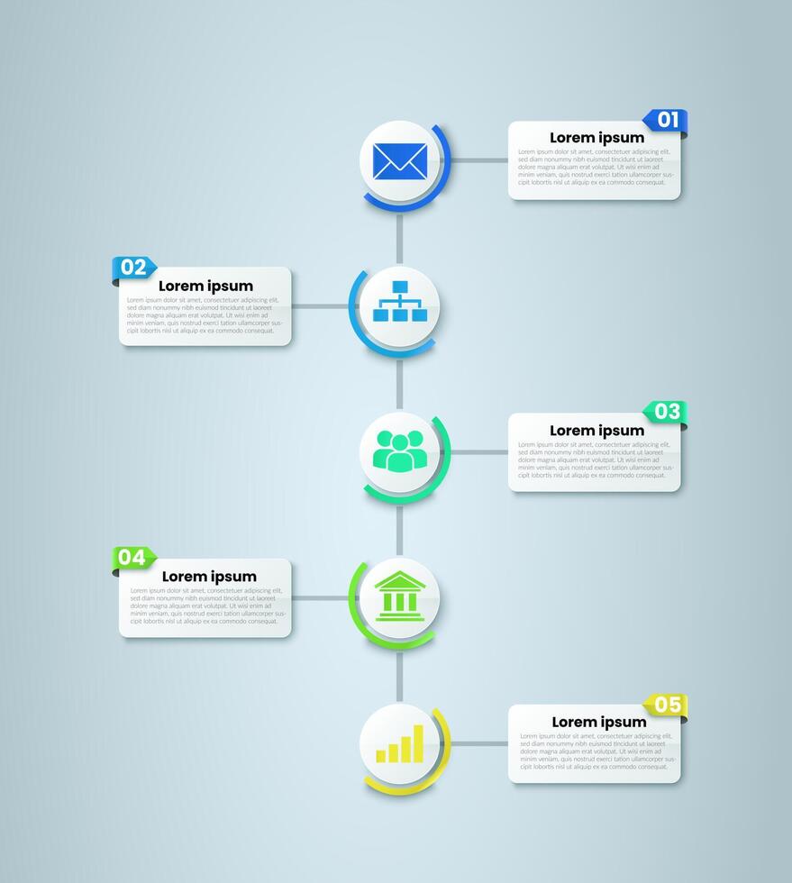 Infographic template with four steps and icons vector