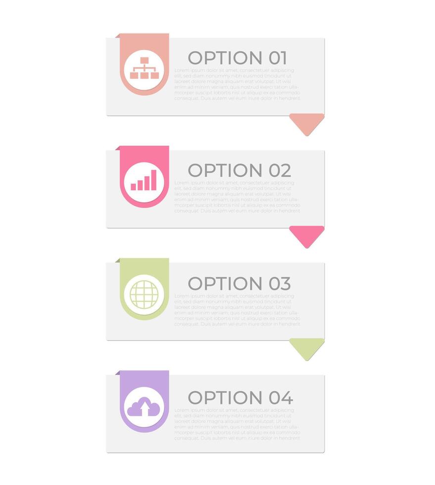 Infographic template with four options vector