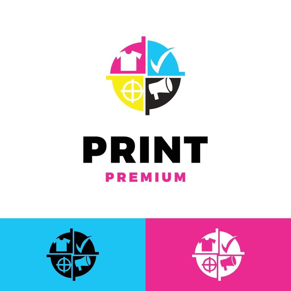 digital print studio icon logo template illustration design vector