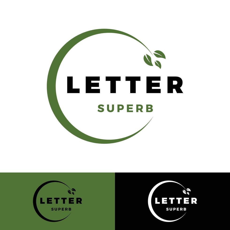 initial letter c leaf or circle leaf icon logo design template vector