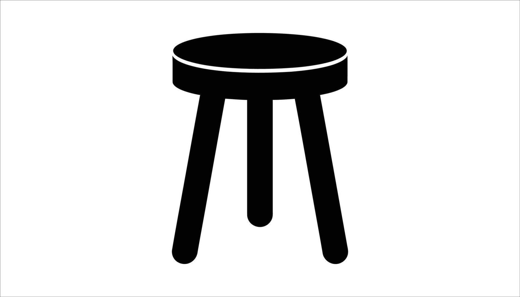 Minimalist Black Stool Icon for Interior Design vector