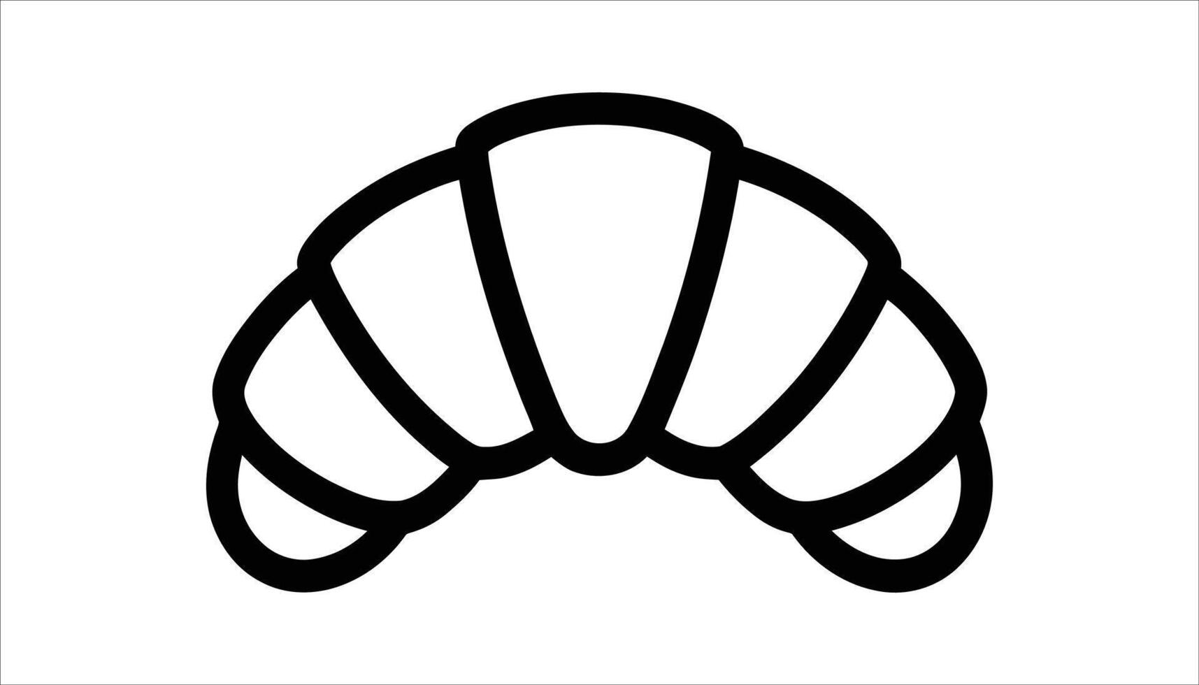 Simple Black Line Croissant Icon. vector
