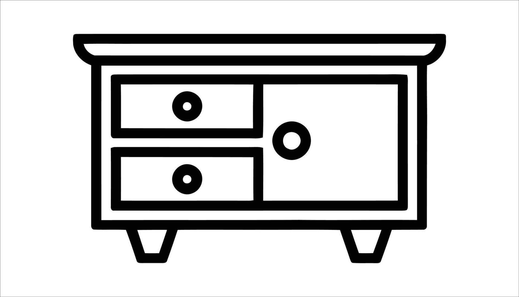 Modern Dresser with Drawers. vector