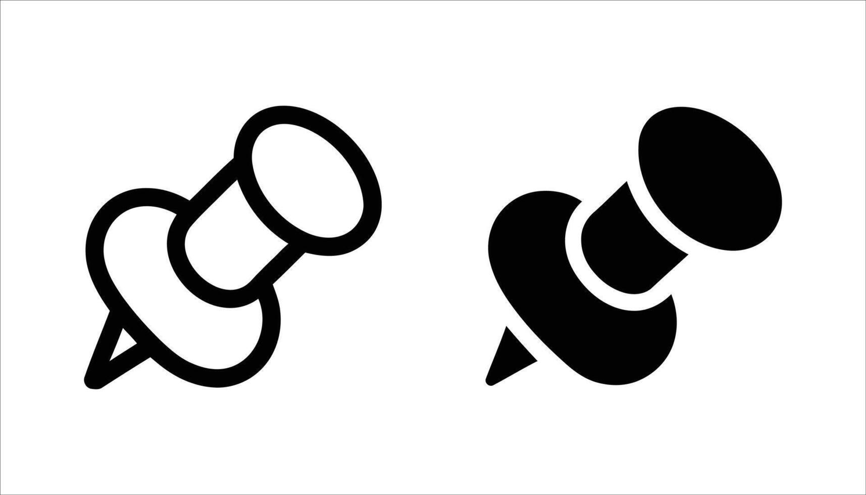Pin Icon, Push Pin Illustration, Notification Pin. vector