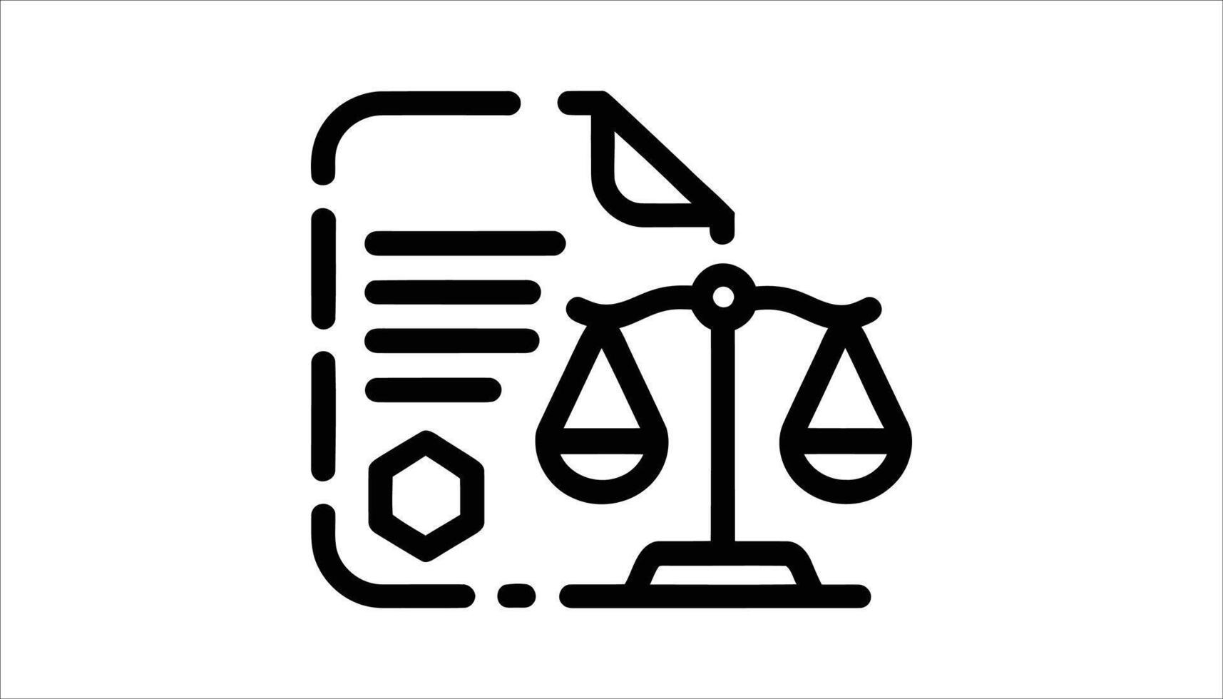 Legal Document Icon with Scales of Justice. vector