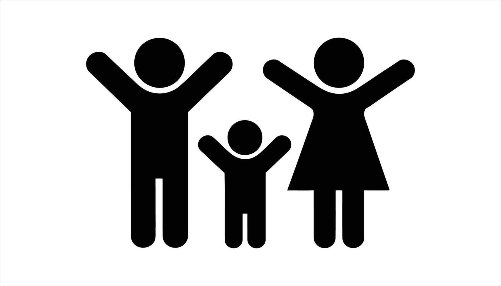 Family Icon with Parent and Child Figures vector