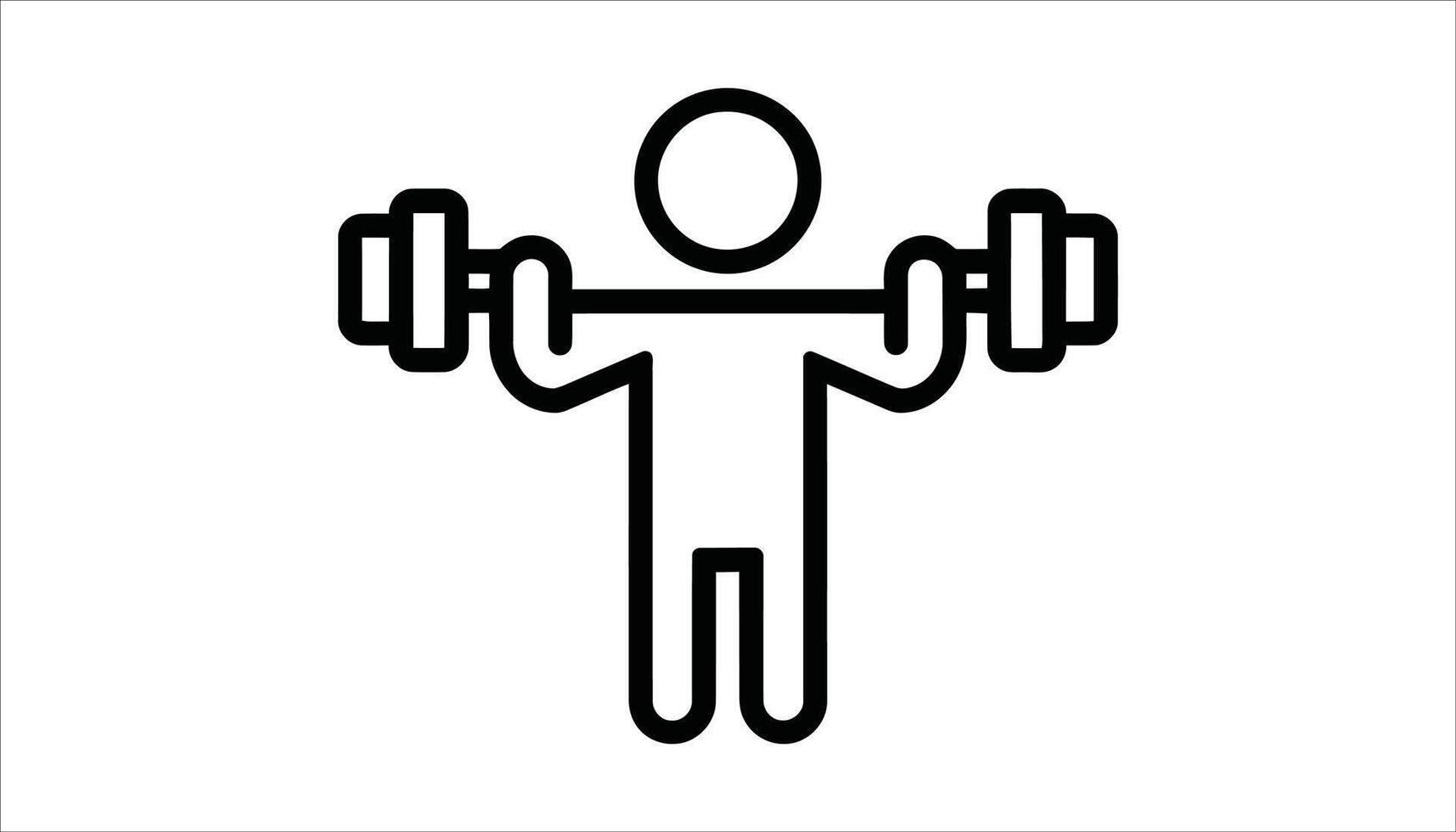 Strength Training Icon. Person Lifting Dumbbells vector