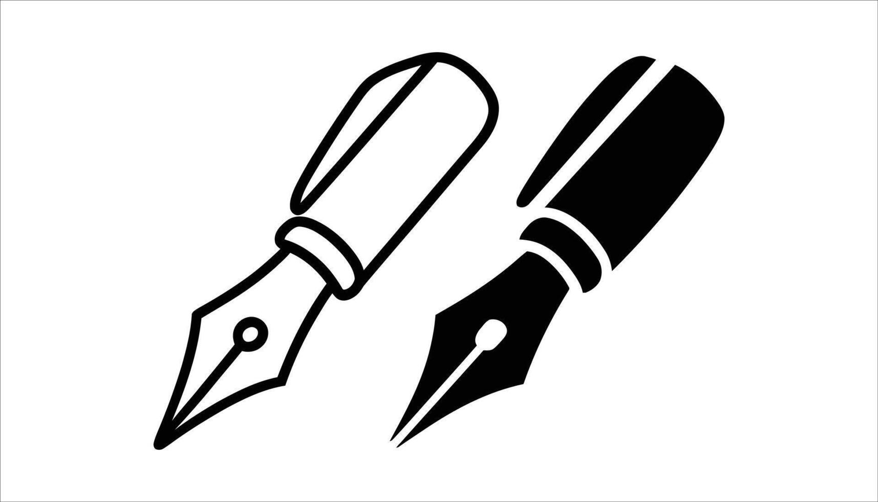 Pen Nib Icon Line Art. vector