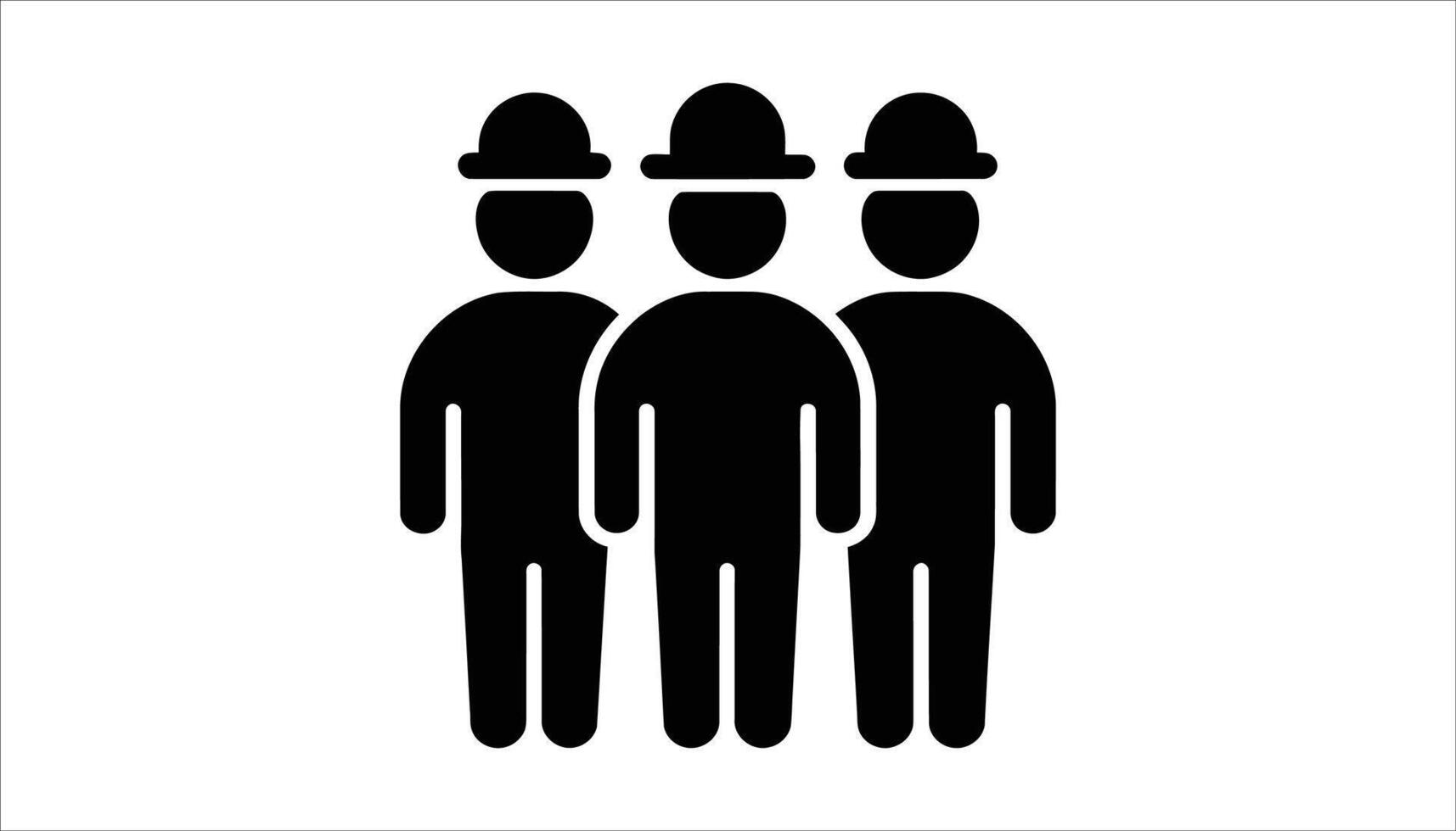Group of People with Bowler Hats Icon. vector