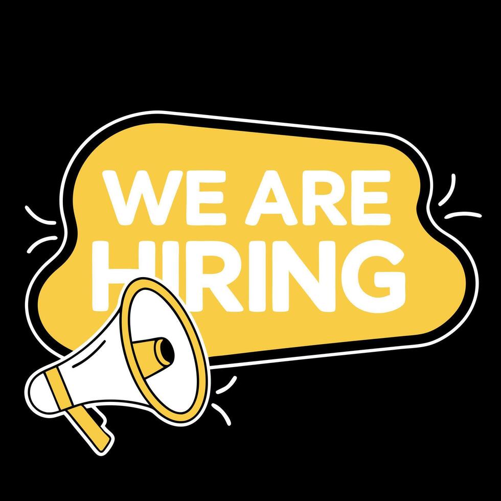 We are hiring logo yellow vector