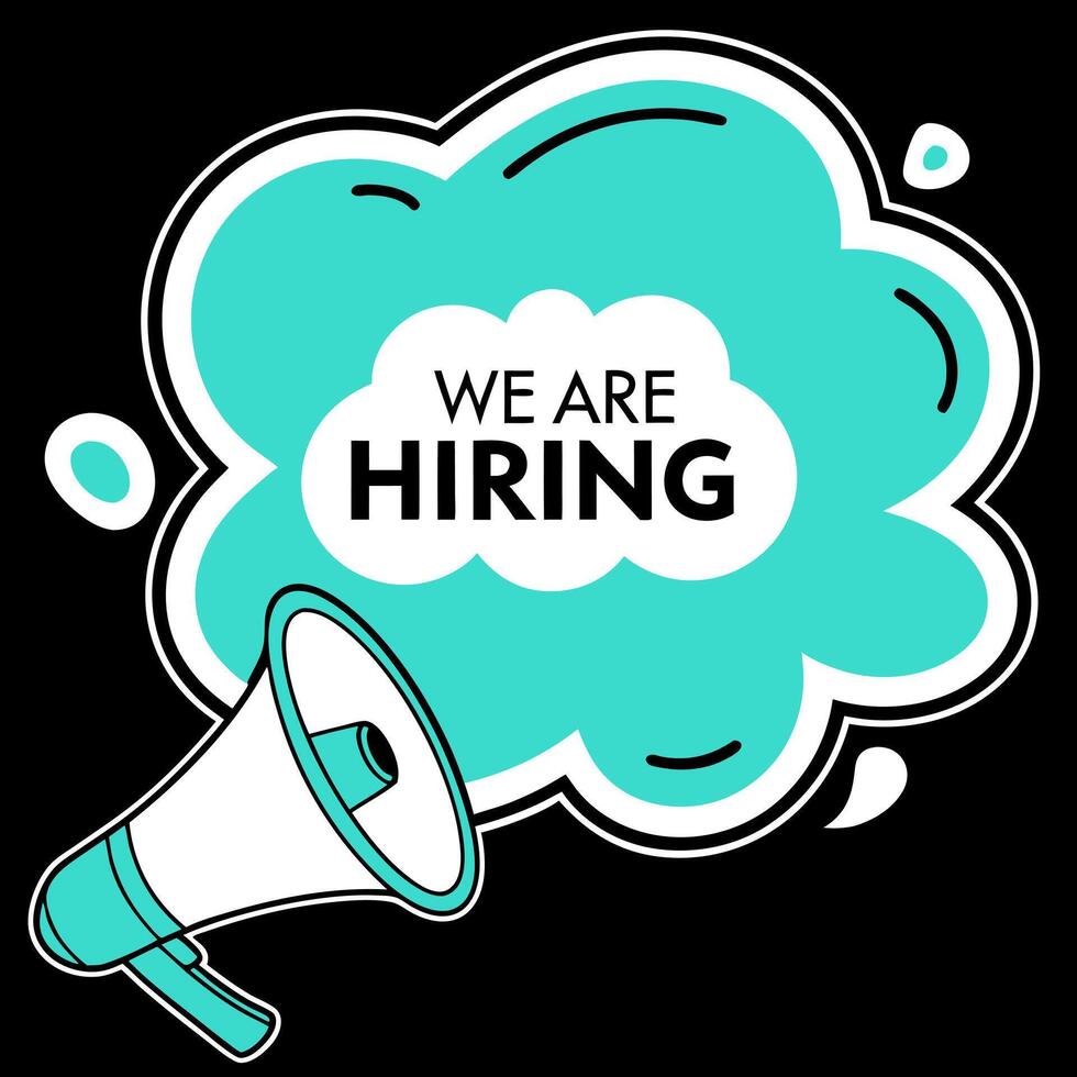 We are hiring megaphone logo vector