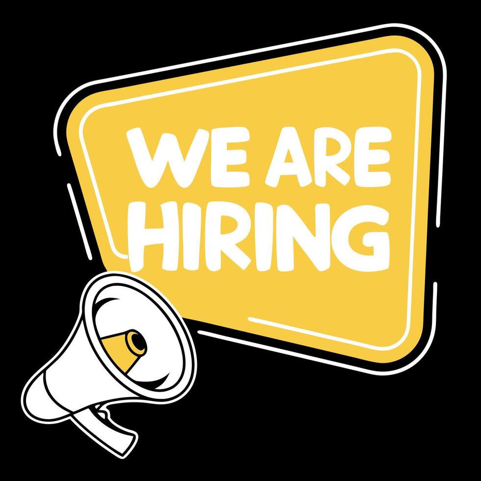 We are hiring logo megaphone vector