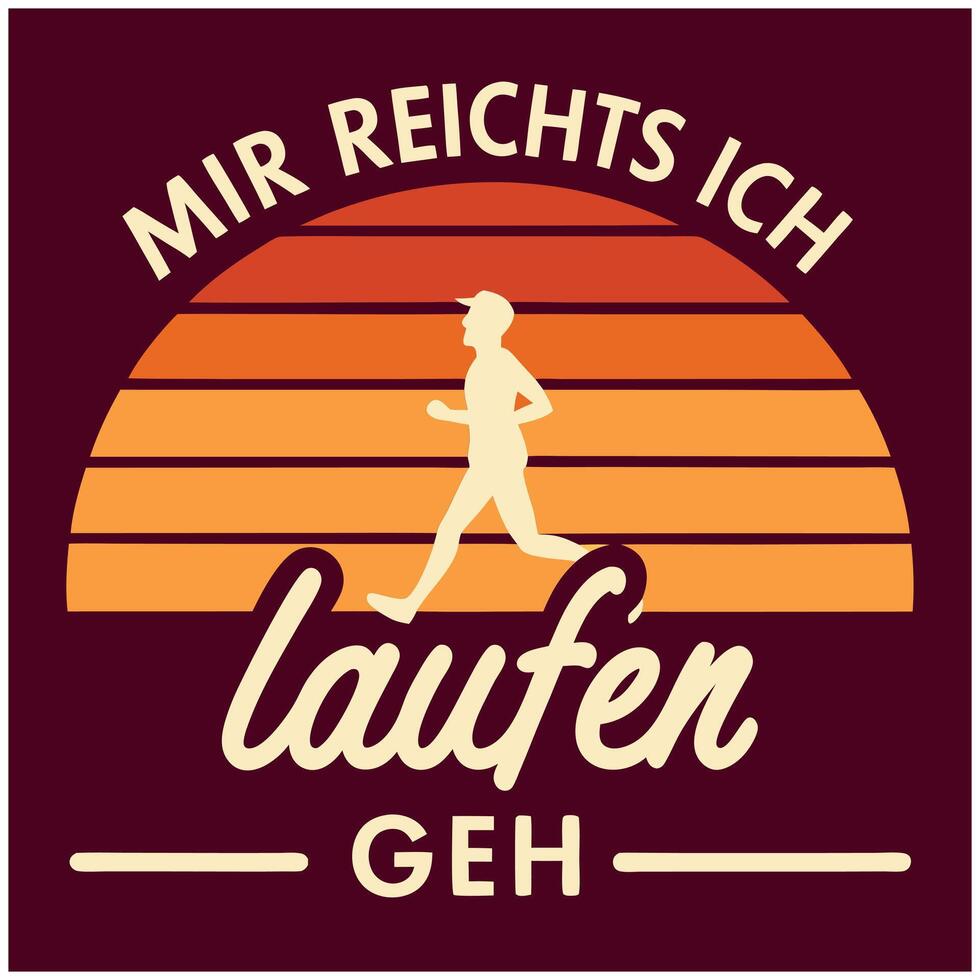 German -I'm Going Running- Retro Sunset Tee - Funny Runner Design vector