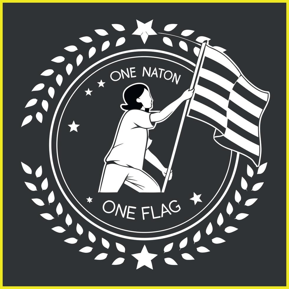 one nation one flag illustration vector