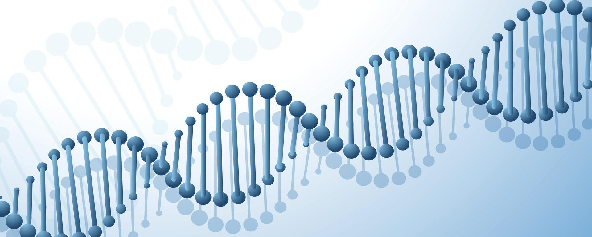 a blue background with a dna strand vector