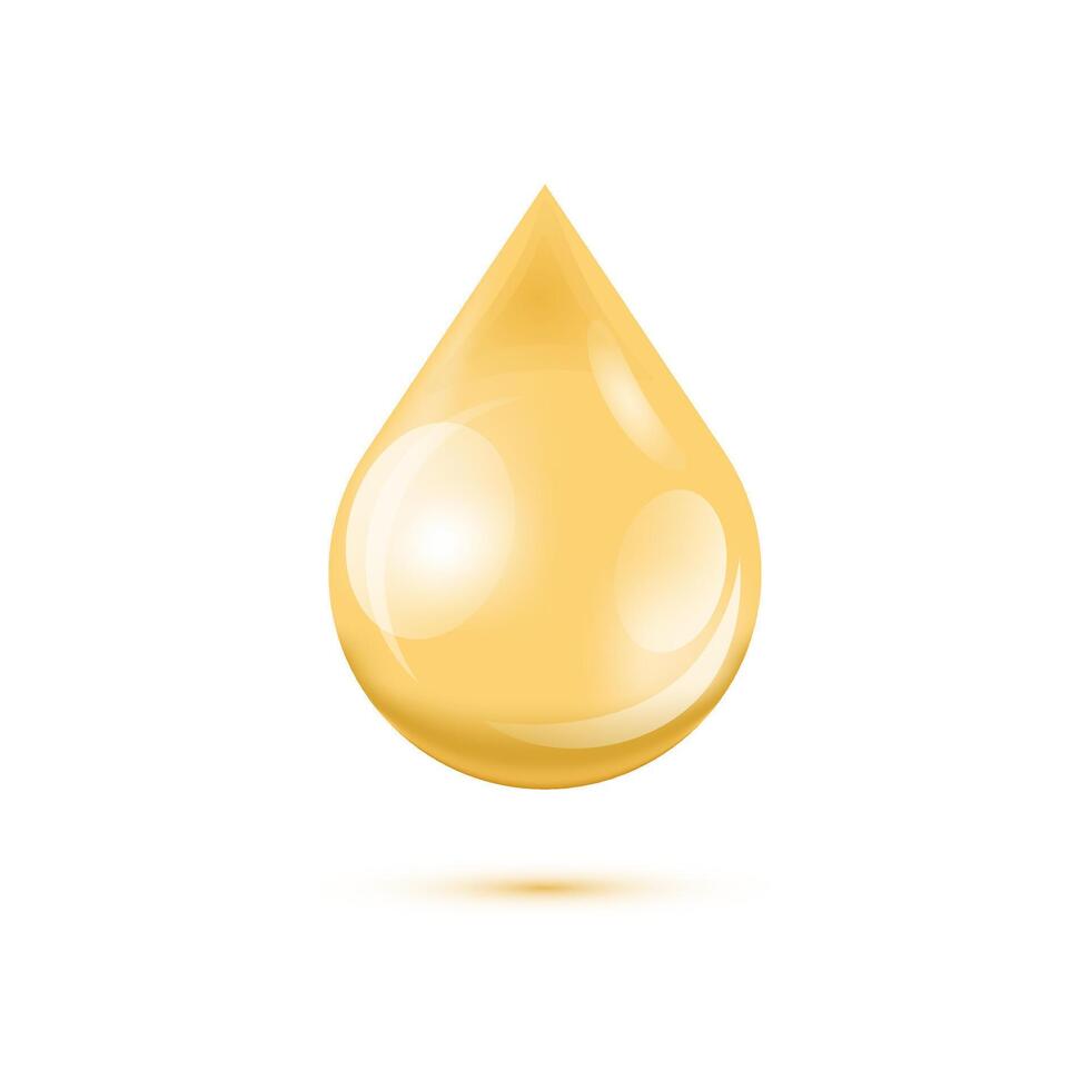 Drop serum collagen, Droplet honey or liquid essence skin care product vector