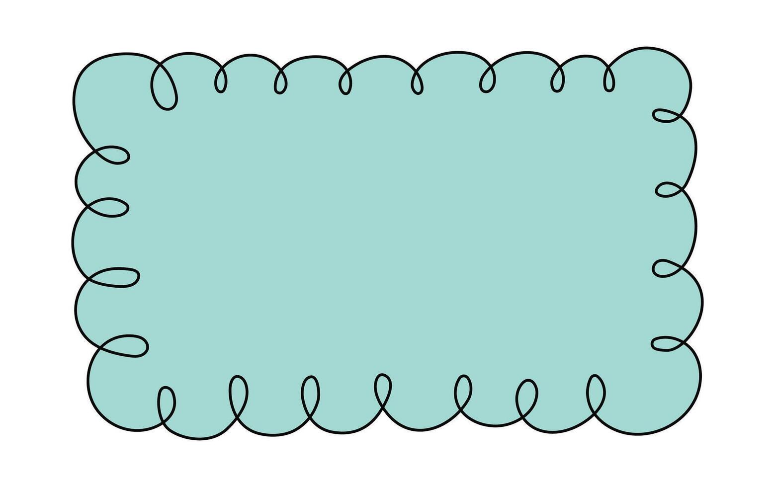 Abstract simple frame, border. Spiral, lines, curls. Banner, place for text. Doodle, hand drawing color isolated background. vector