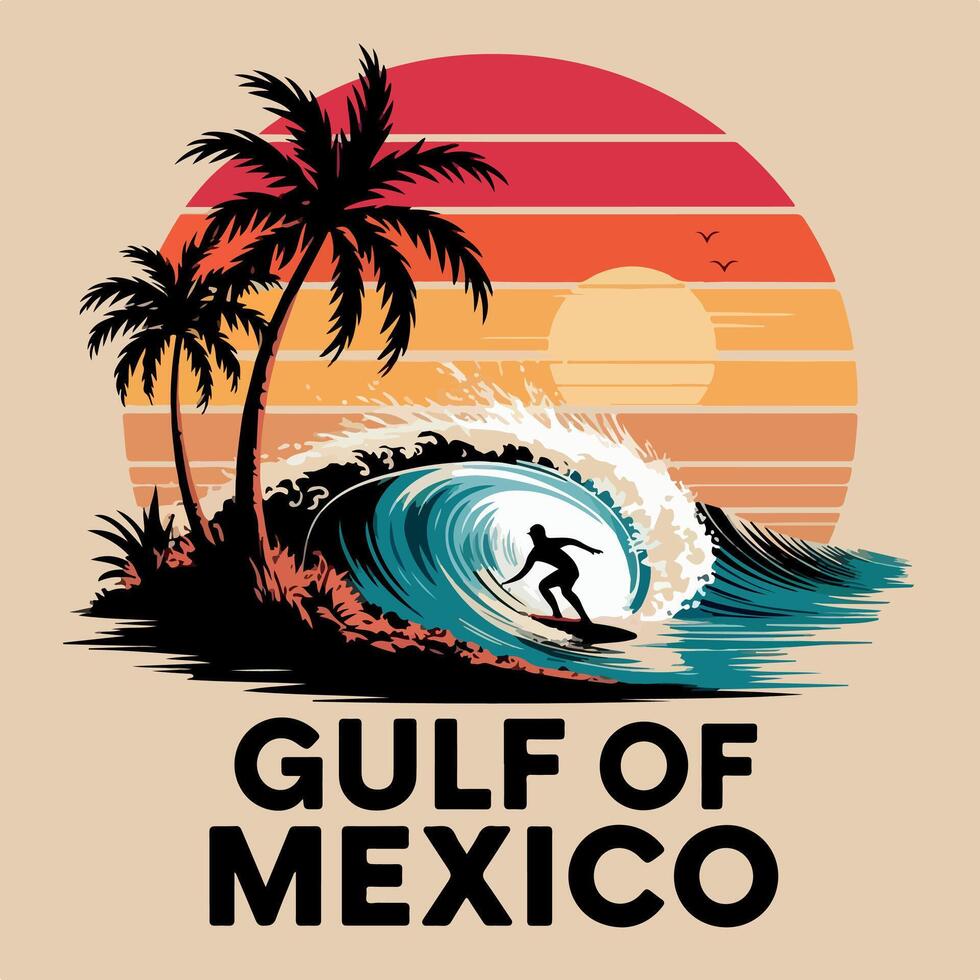 summer holiday background, gulf of mexico vector