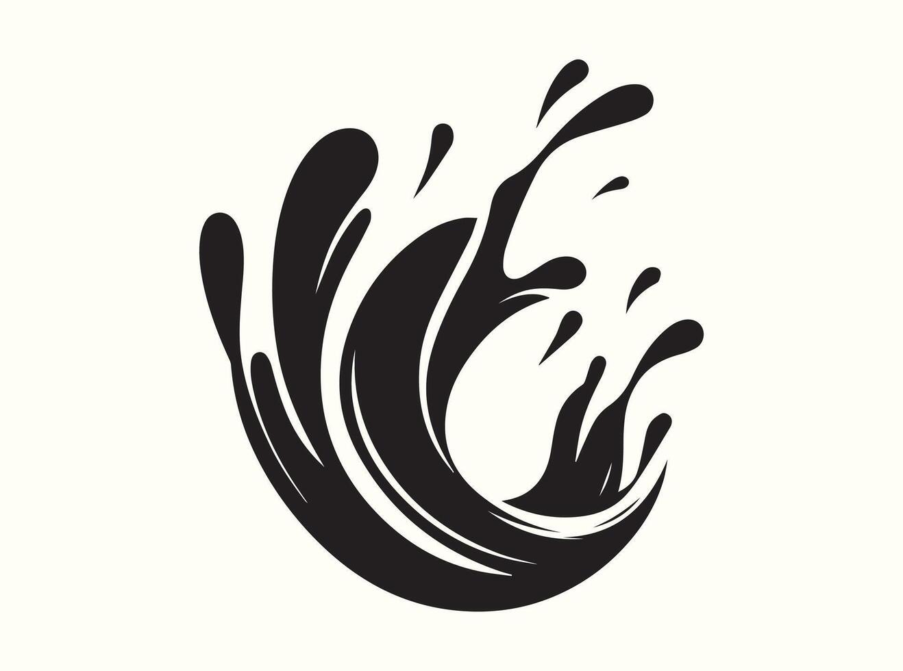 Minimalist Abstract Water Splash in Silhouette Form vector
