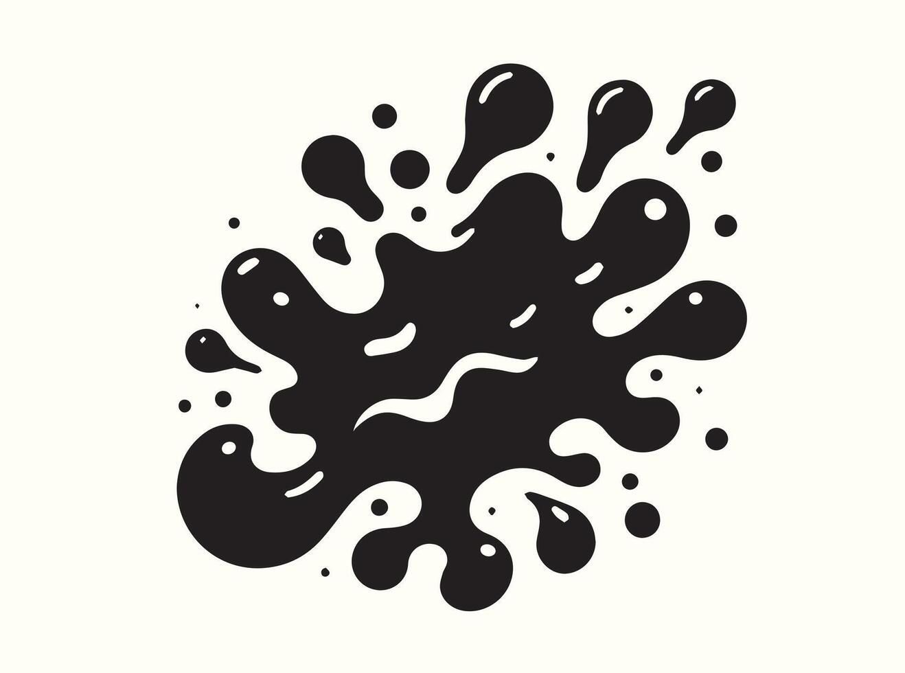 Dark Fluid Ink Blotch with Organic Shape vector
