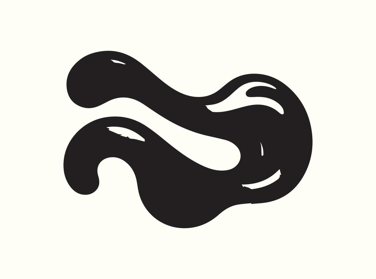 High-Contrast Fluid Silhouette with Organic Movement vector