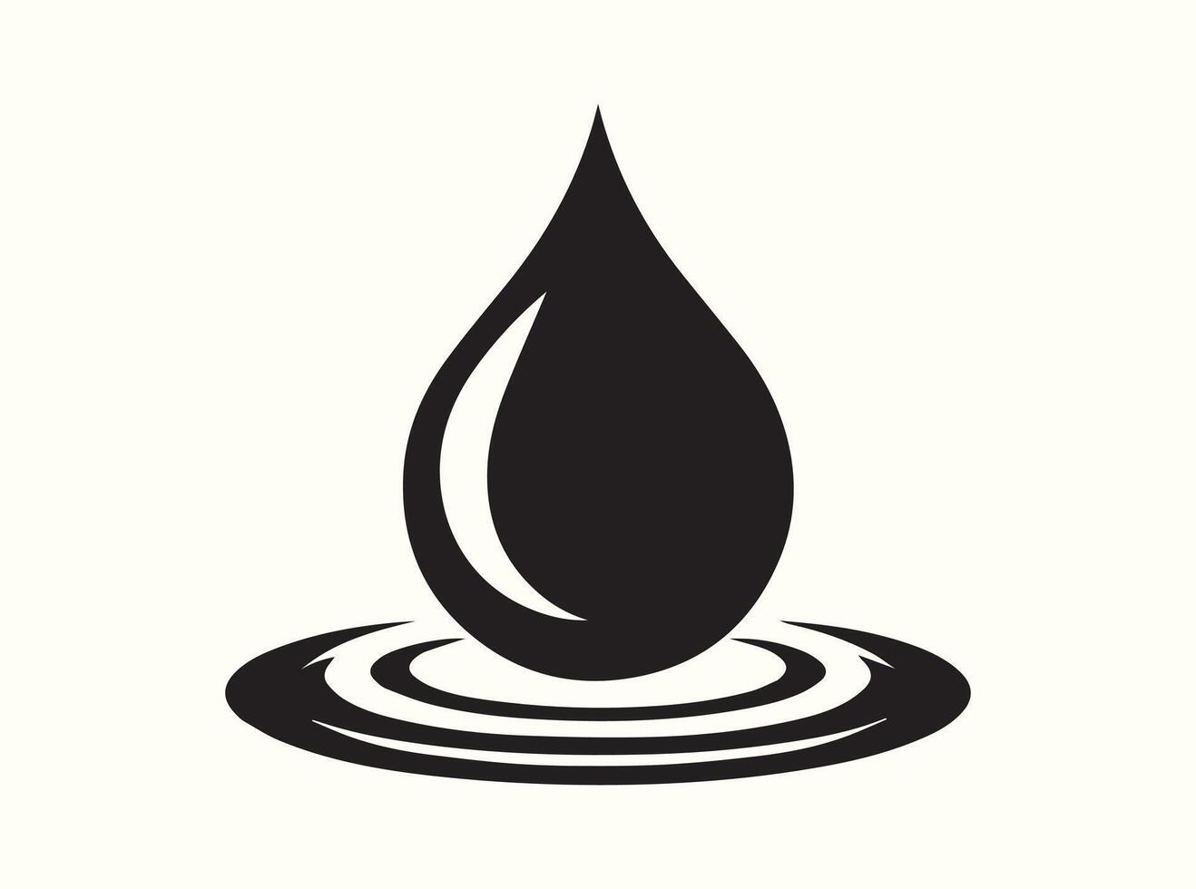 Minimalist Water Drop Splash with Gentle Ripples vector