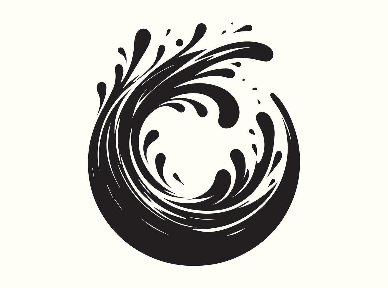 Flowing Abstract Water Splash in Black Shape vector