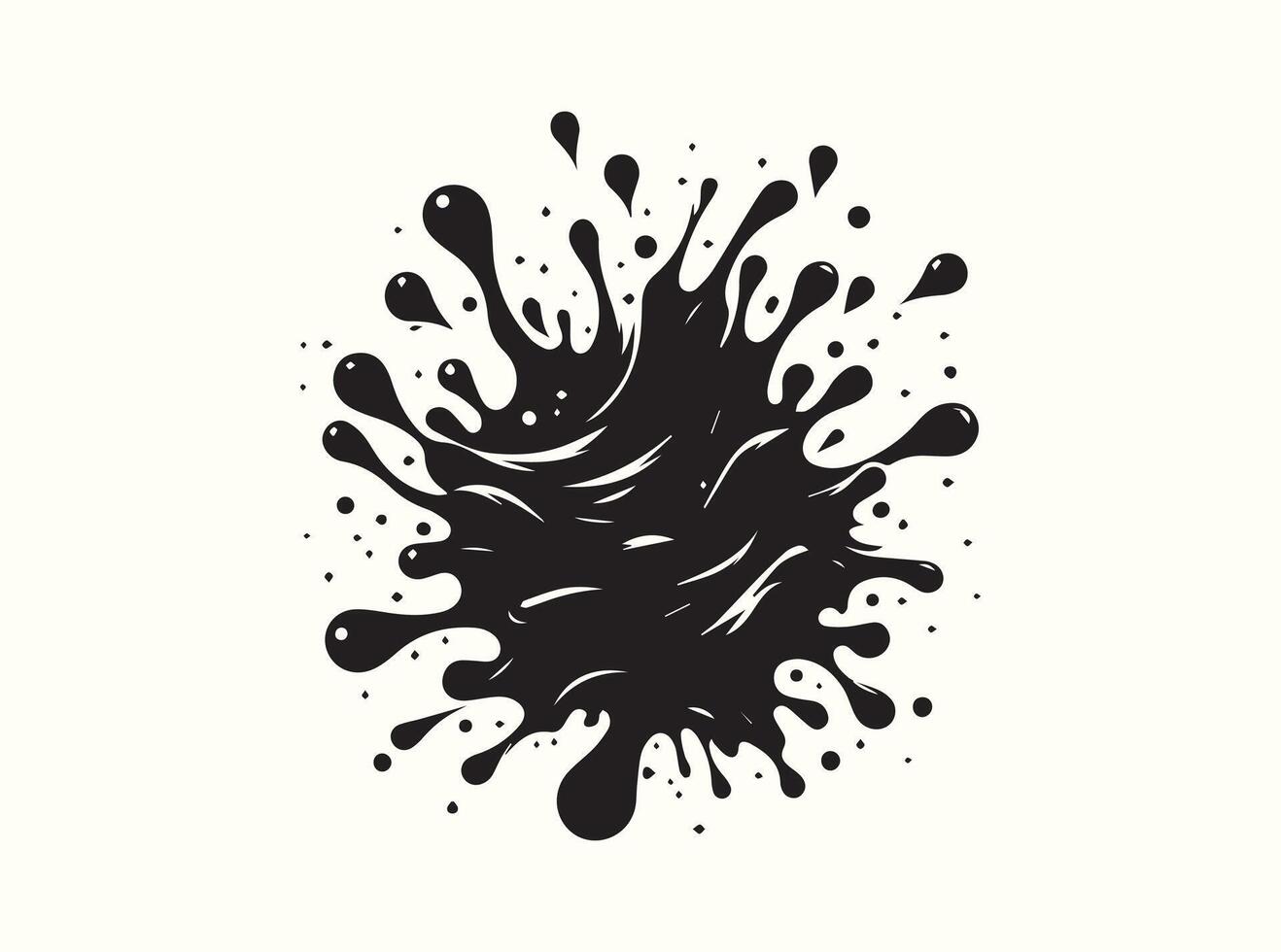 Artistic Black Paint Drip Silhouette vector