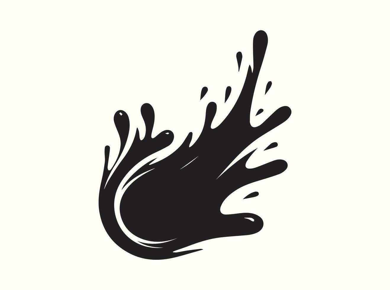 Creative Water Splash Silhouette with Fluid Motion vector