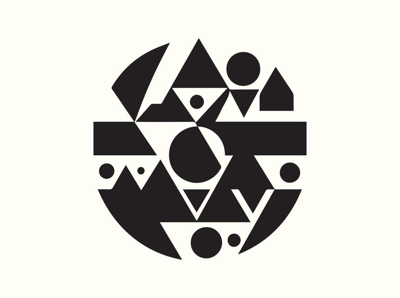 Creative Geometric Silhouette with Sharp Symmetry vector