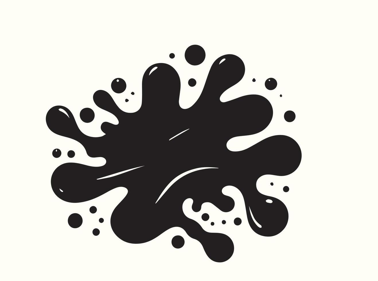 Black Ink Blotch with Irregular Liquid Shape vector