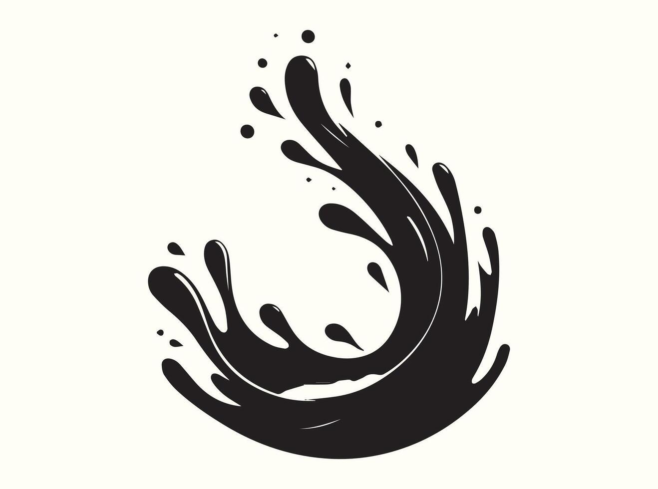 Liquid Water Splash Silhouette on White Background vector