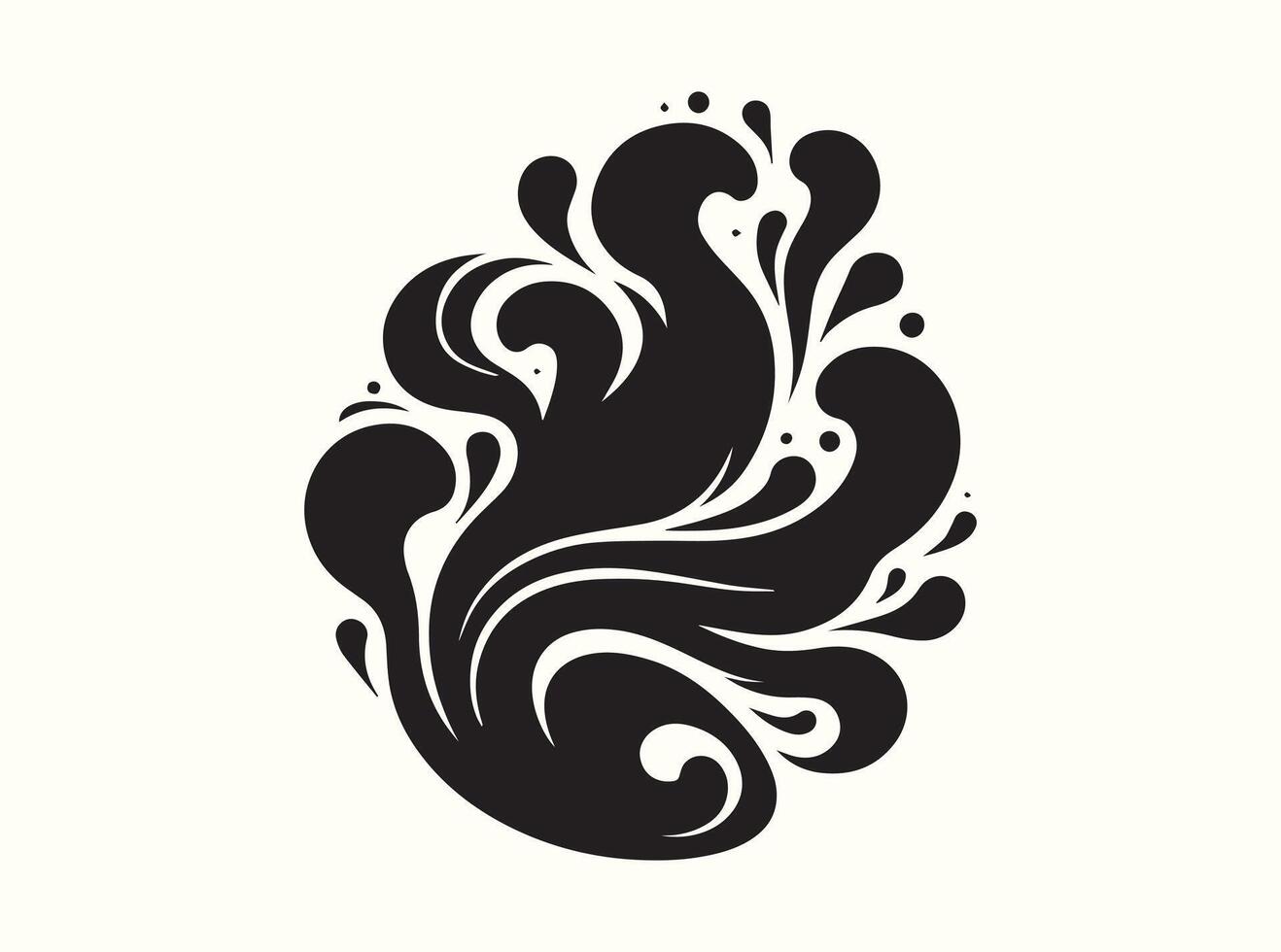 Elegant Flowing Abstract Shape Silhouette vector