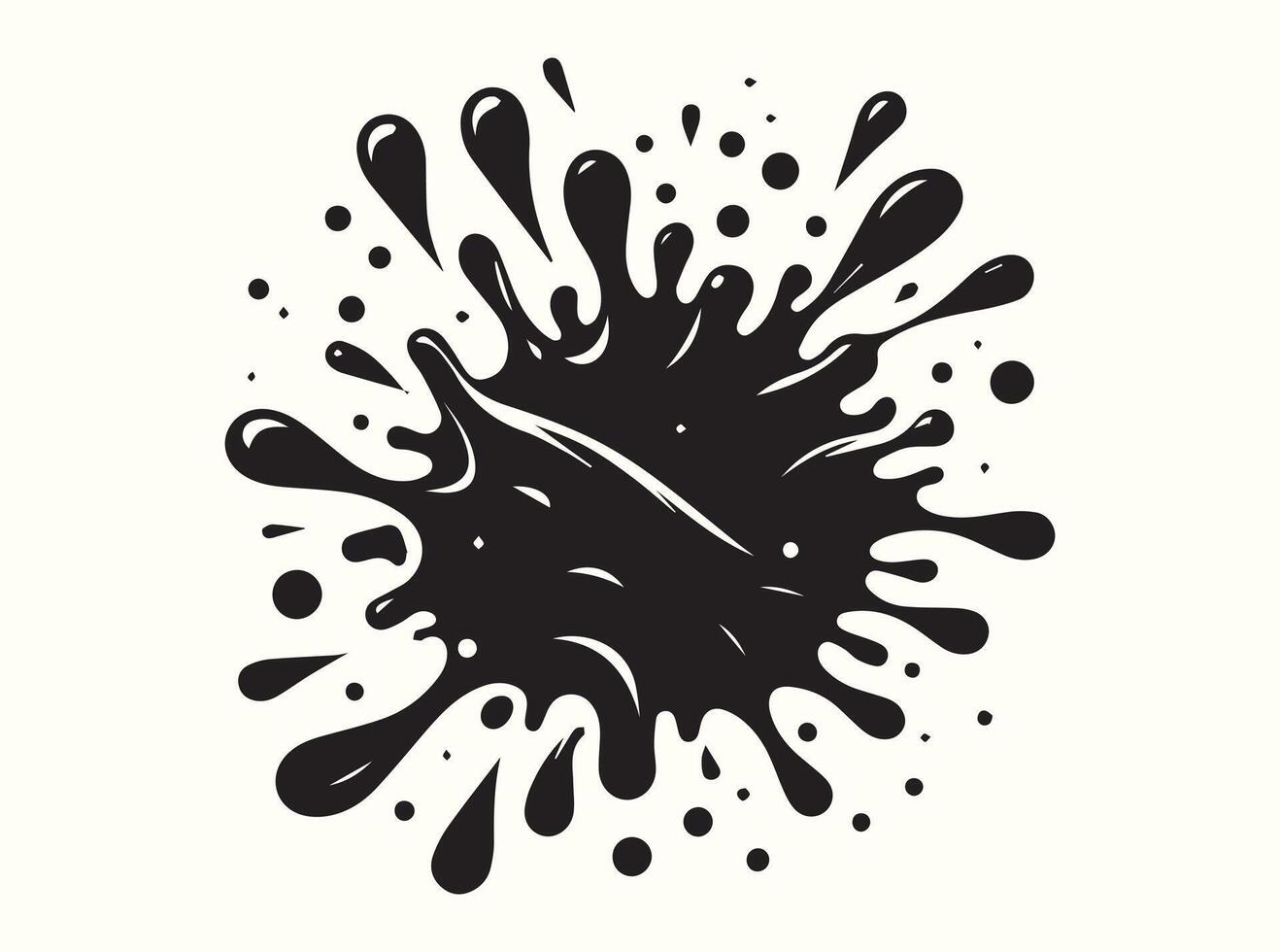 Expressive Black Paint Blotch Silhouette vector
