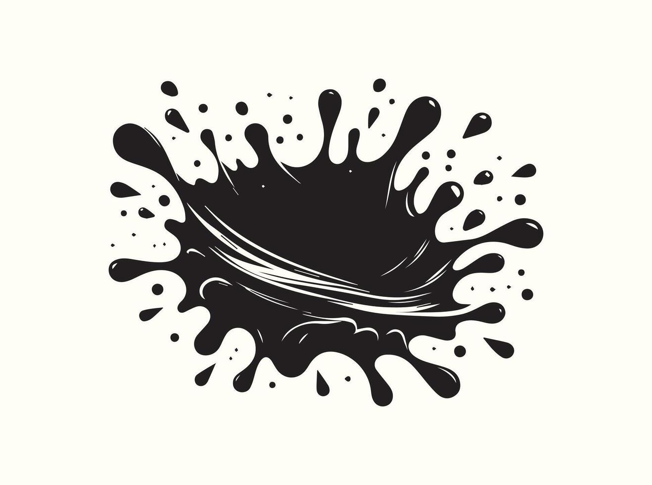 Bold Black Paint Splash in Silhouette Form vector