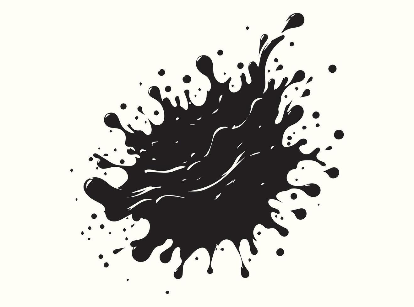 Bold Black Paint Stain Silhouette Isolated on White vector