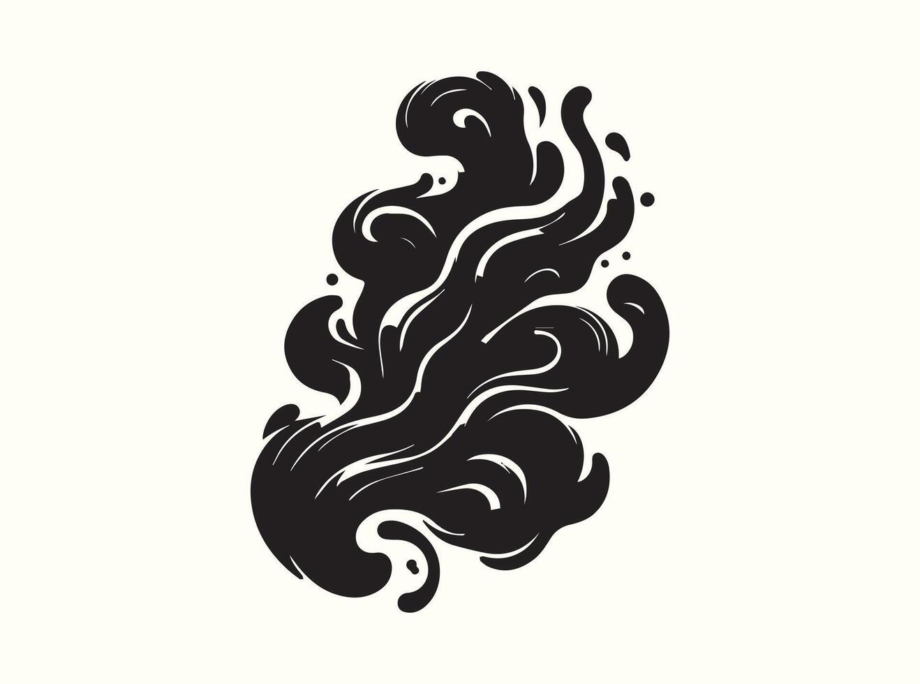 Artistic Abstract Silhouette with Flowing Shapes vector