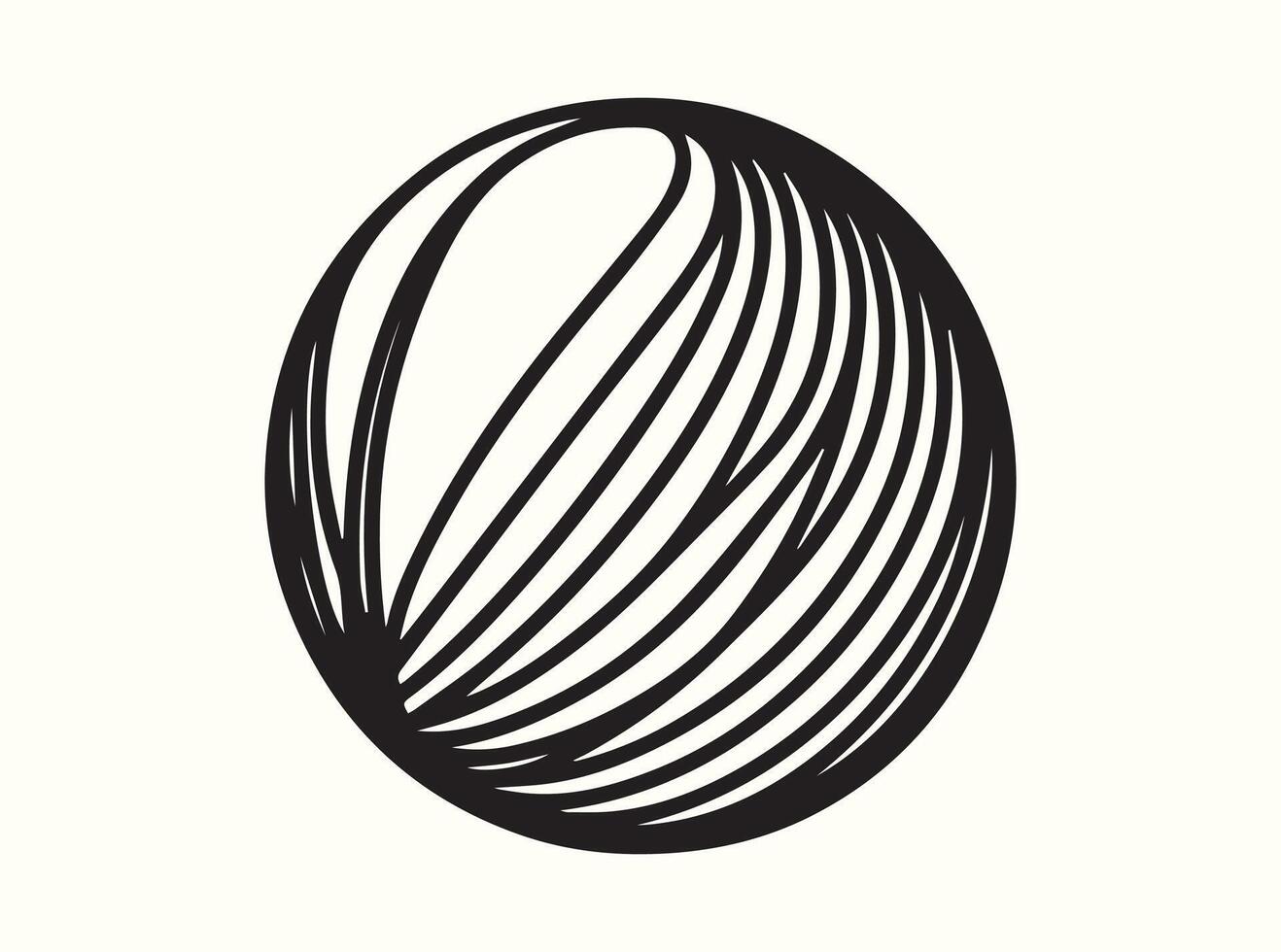 Modern Abstract Line Silhouette with Smooth Curves vector