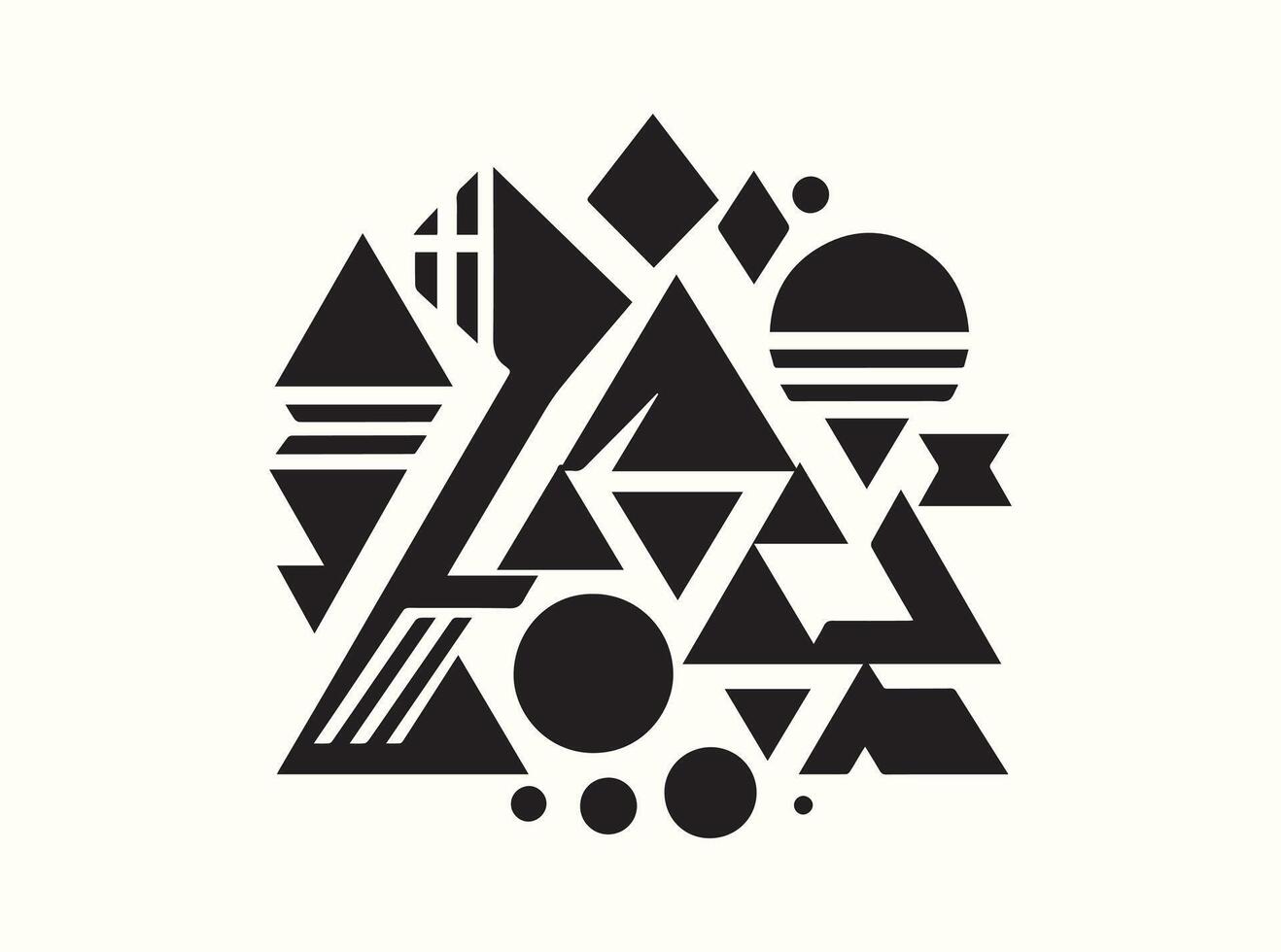 Minimalist Geometric Shape Silhouette Design vector