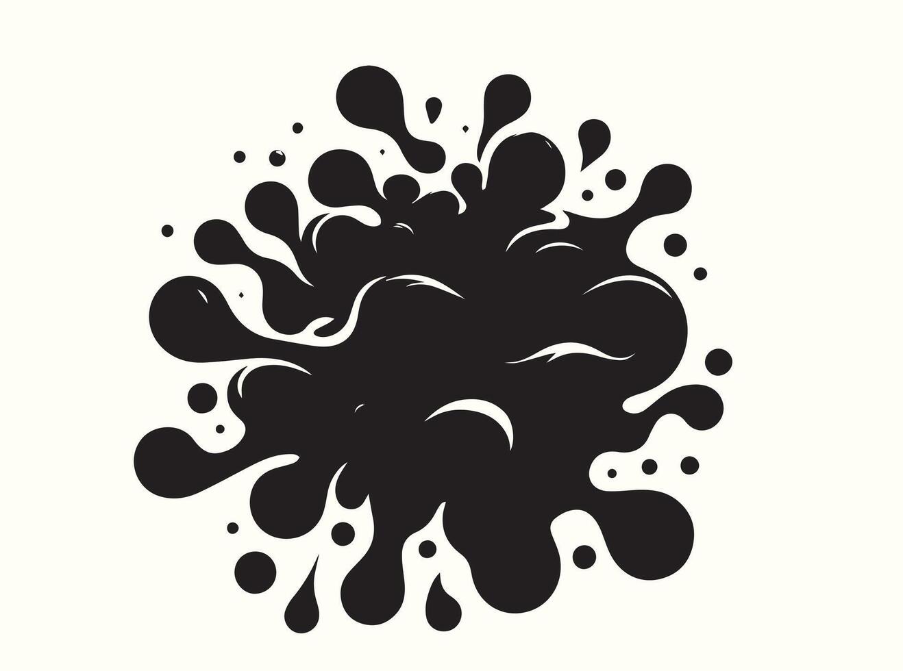 Abstract Irregular Black Liquid Stain Isolated vector